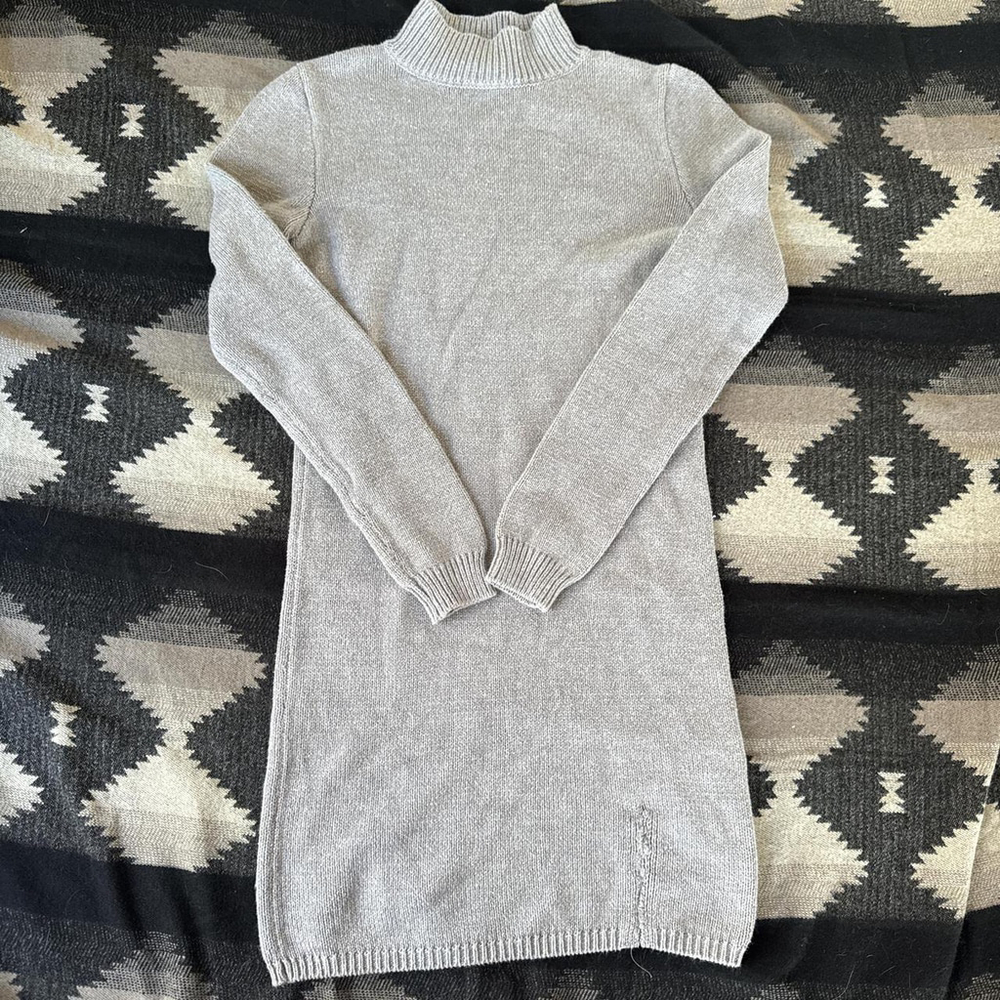 Grey turtleneck sweater dress
